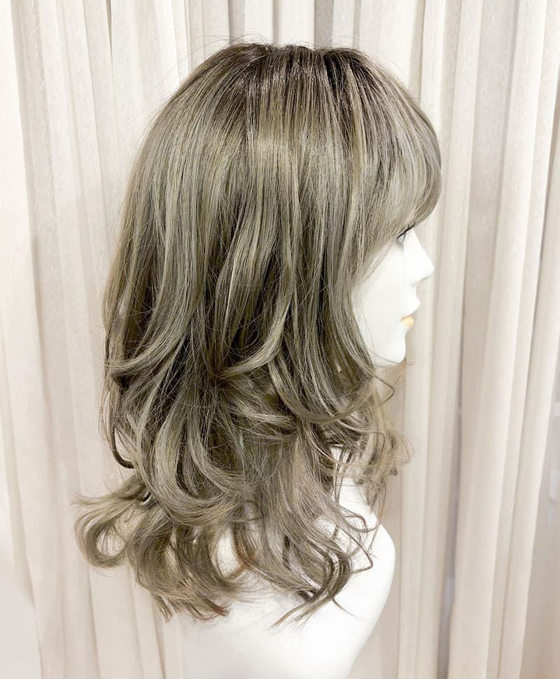 【WEB限定一点もの】マシンメイドグラデーションオールウィッグ【ミディアム】UMEDA-947-CTOG耐熱オリーブグレー【梅田サロンカットウィッグ】