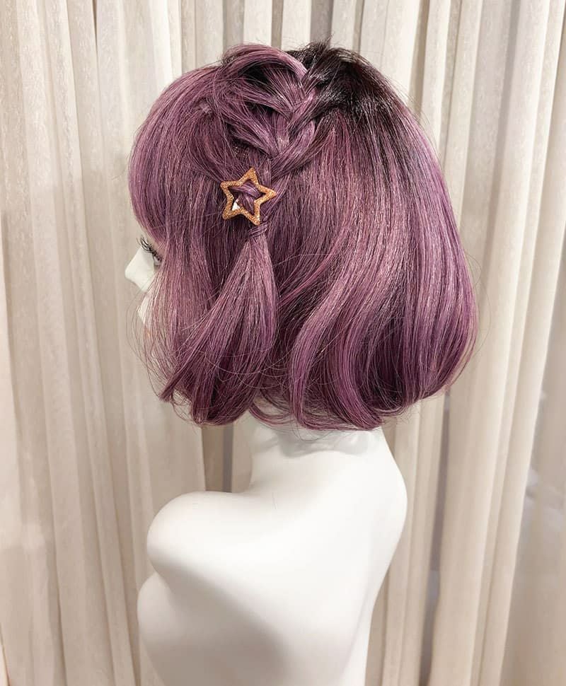  【WEB限定一点もの】マシンメイドグラデーションオールウィッグ【ボブ】UMEDA-950-CTDP耐熱ダークプラム（アレンジ）【梅田サロンカットウィッグ】