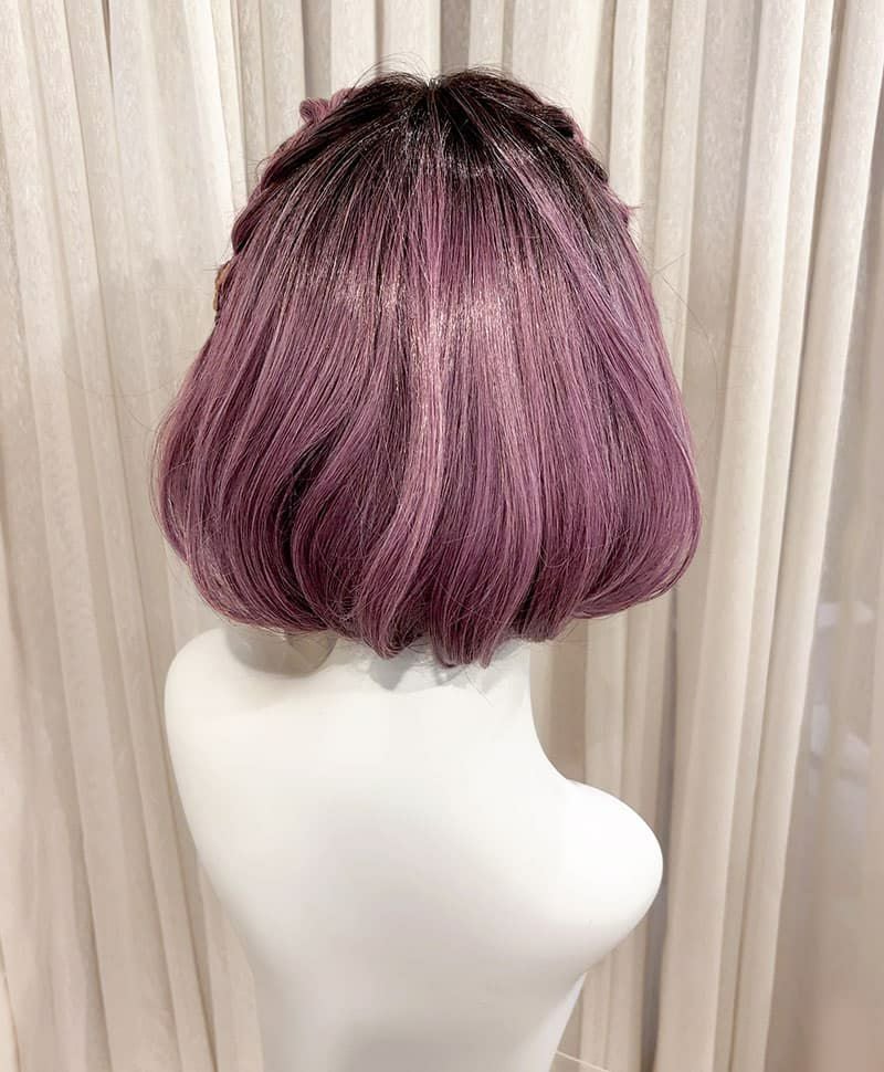  【WEB限定一点もの】マシンメイドグラデーションオールウィッグ【ボブ】UMEDA-950-CTDP耐熱ダークプラム（アレンジ）【梅田サロンカットウィッグ】