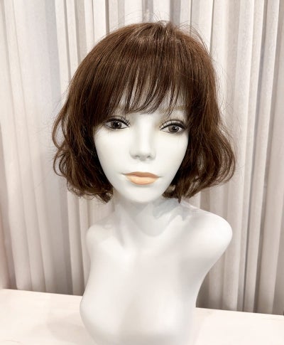 【WEB限定一点もの】手植えオールウィッグ【ボブ】UMEDA-959-ZMB人毛ミックスマロンブラウン【梅田サロンカットウィッグ】Mサイズ