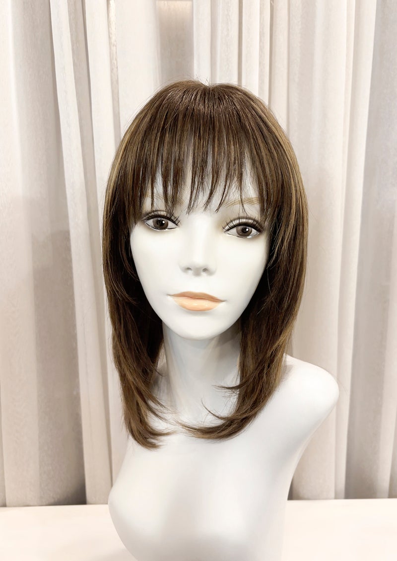 【WEB限定一点もの】手植えオールウィッグ【ミディアム】UMEDA-967-ZHM人毛ミックスハイメッシュ【梅田サロンカットウィッグ】Mサイズ