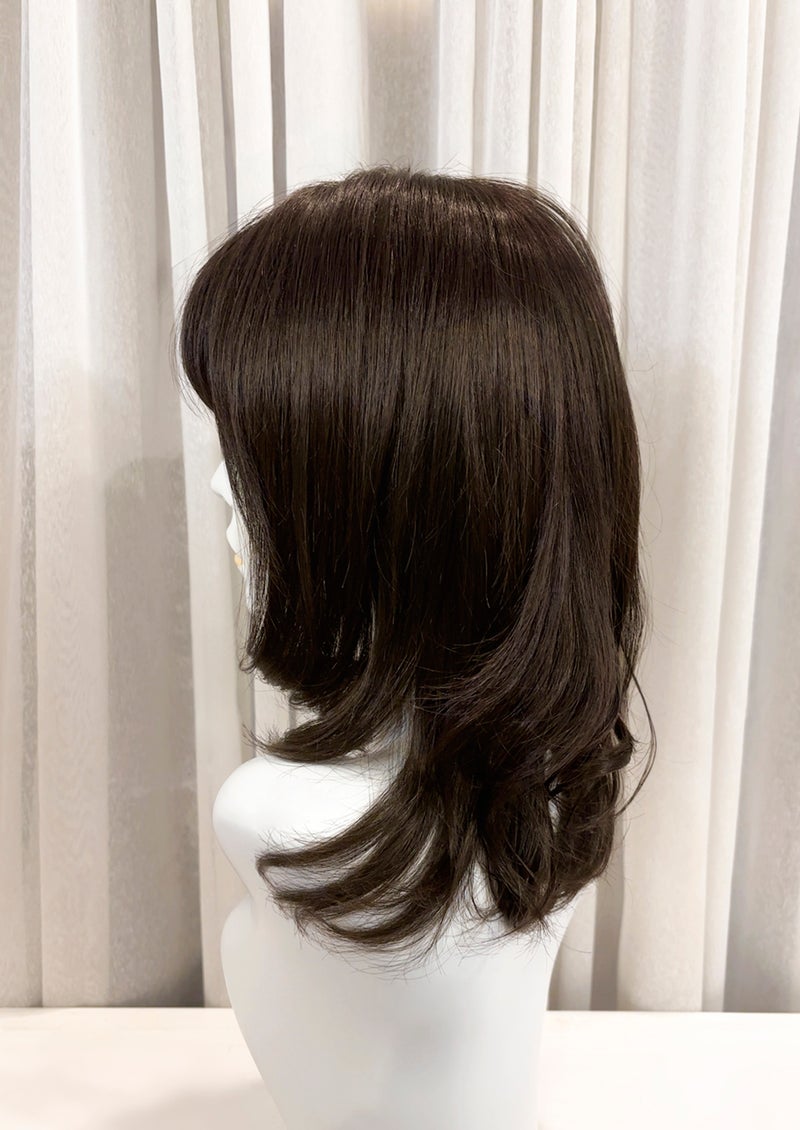  【WEB限定一点もの】手植えオールウィッグ【ミディアム】UMEDA-969-ZNC人毛ミックスナチュラルカラー【梅田サロンカットウィッグ】Mサイズ