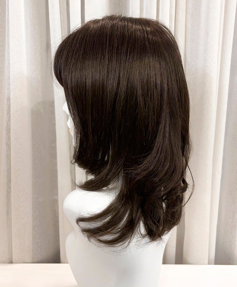 【WEB限定一点もの】手植えオールウィッグ【ミディアム】UMEDA-969-ZNC人毛ミックスナチュラルカラー【梅田サロンカットウィッグ】Mサイズ