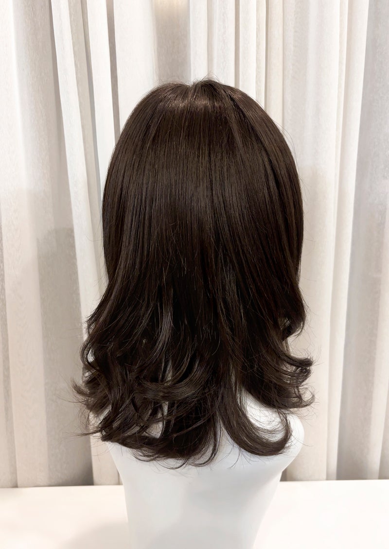  【WEB限定一点もの】手植えオールウィッグ【ミディアム】UMEDA-969-ZNC人毛ミックスナチュラルカラー【梅田サロンカットウィッグ】Mサイズ