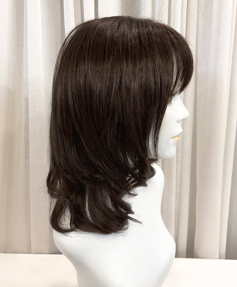  【WEB限定一点もの】手植えオールウィッグ【ミディアム】UMEDA-969-ZNC人毛ミックスナチュラルカラー【梅田サロンカットウィッグ】Mサイズ