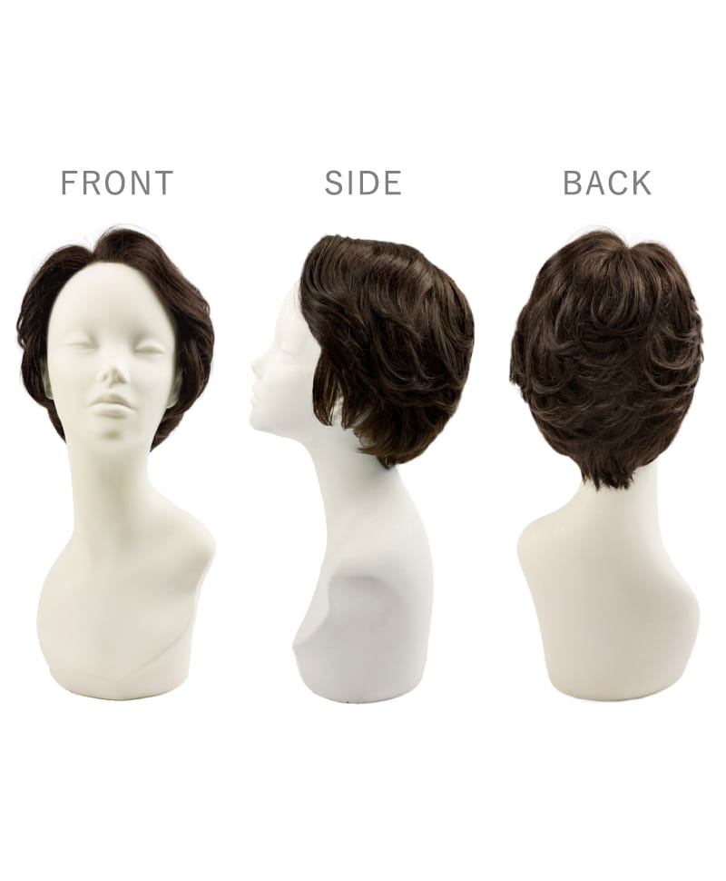 【公式サイト限定】PRISILA Limiシニア手植えオールウィッグ(人毛ミックス)【グレースカールショート】LA-009(Mサイズ)　マネキン着用