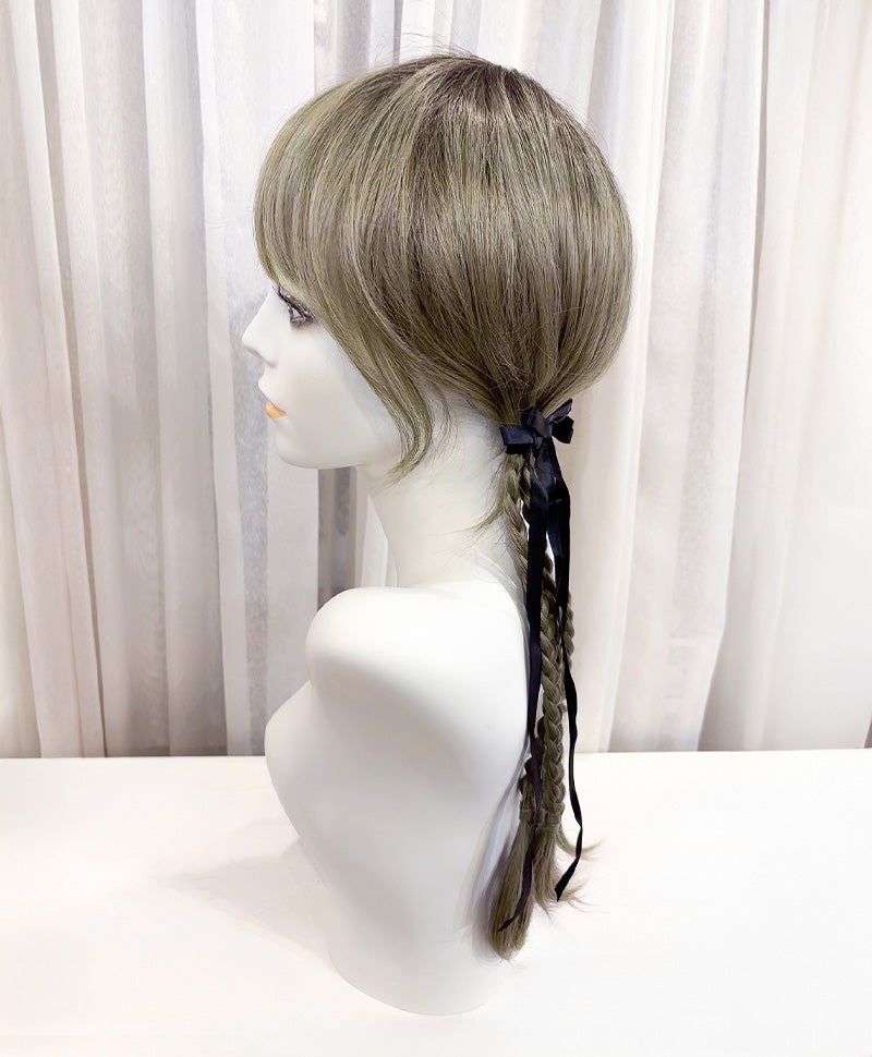 【WEB限定一点もの】マシンメイドグラデーションオールウィッグ【ロング】UMEDA-971-CTOG耐熱オリーブグレー（アレンジ）【梅田サロンカットウィッグ】