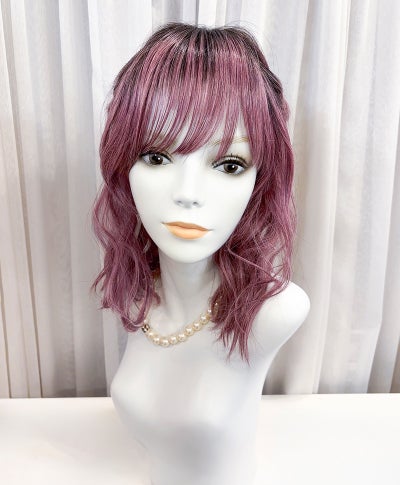  【WEB限定一点もの】マシンメイドグラデーションオールウィッグ【ミディアム】UMEDA-973-CTDP耐熱ダークプラム（アレンジ）【梅田サロンカットウィッグ】