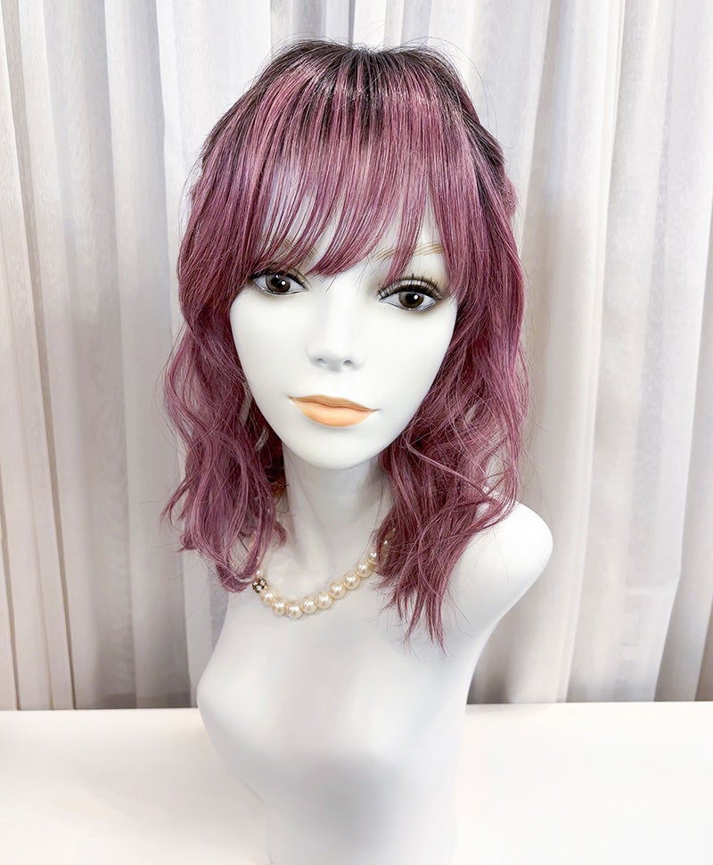  【WEB限定一点もの】マシンメイドグラデーションオールウィッグ【ミディアム】UMEDA-973-CTDP耐熱ダークプラム（アレンジ）【梅田サロンカットウィッグ】