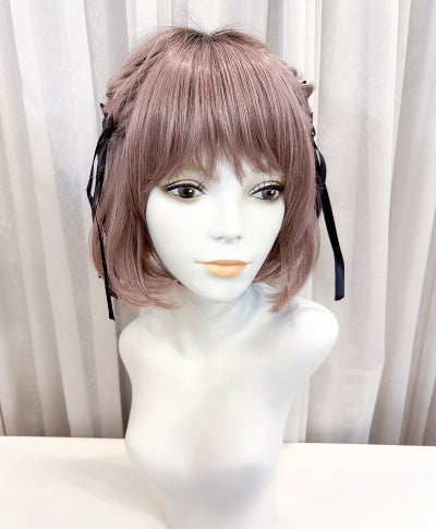 【WEB限定一点もの】マシンメイドグラデーションオールウィッグ【ボブ】UMEDA-974-CTGL耐熱グレーラベンダー（アレンジ）【梅田サロンカットウィッグ】