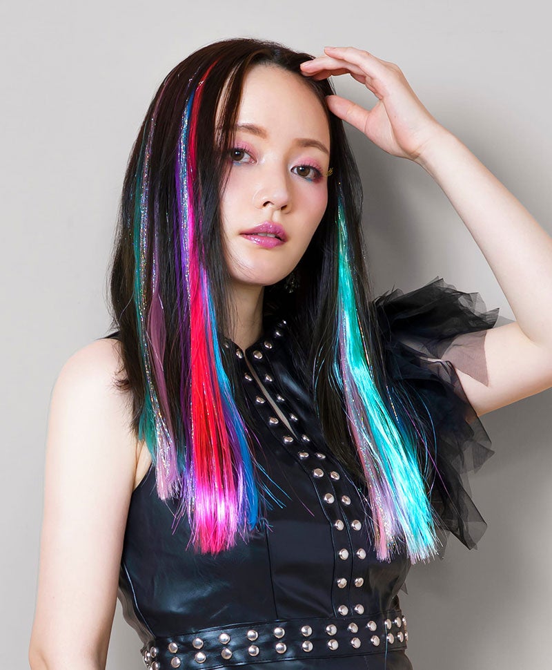 【セルフでできる!】10秒カラーメッシュネオン【3カラーネオンメッシュ】EX-3COLOR モデル着用カラー:NE10_NE11
