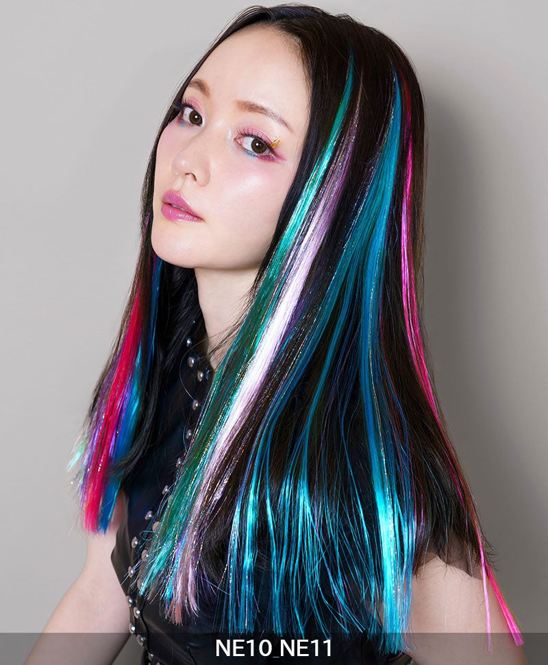 【セルフでできる!】10秒カラーメッシュネオン【3カラーネオンメッシュ】EX-3COLOR モデル着用カラー:NE10_NE11
