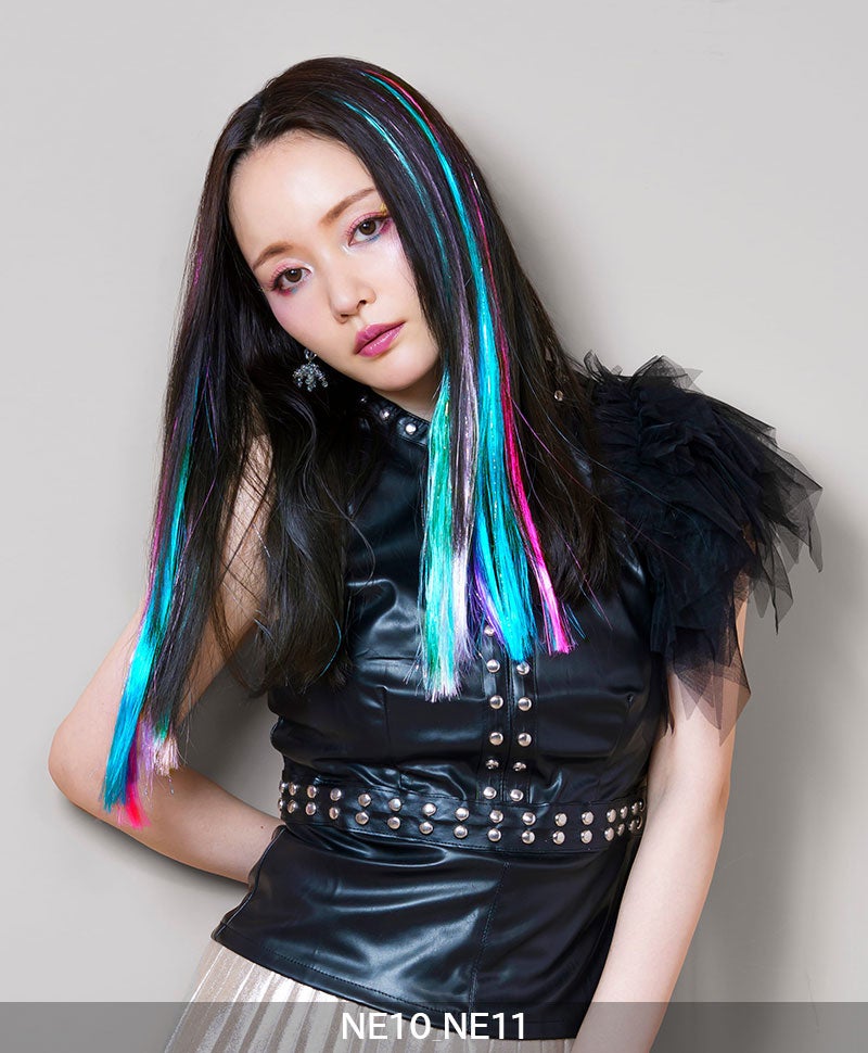 【セルフでできる!】10秒カラーメッシュネオン【3カラーネオンメッシュ】EX-3COLOR モデル着用カラー:NE10_NE11