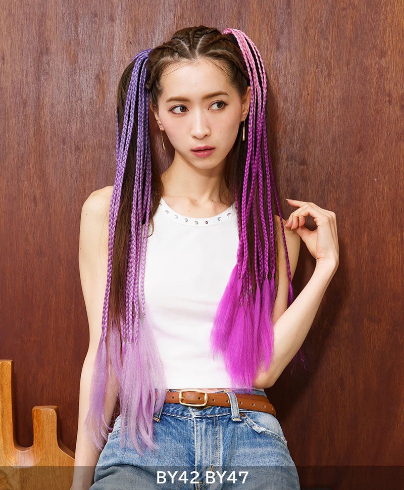 テールウィッグ【グラデブレイズポニー】TL-BLAZE モデル着用カラー:BY42_BY47