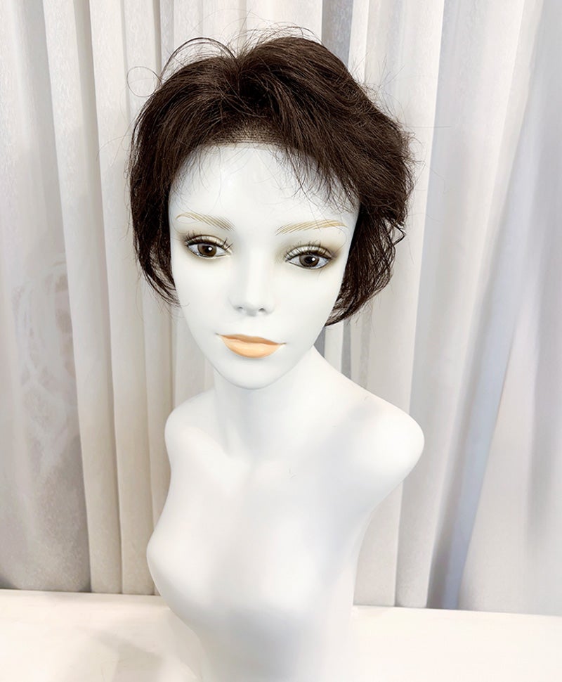 【WEB限定一点もの】手植えオールウィッグ【ショート】UMEDA-976-ZNB人毛ミックスナチュラルブラウン【梅田サロンカットウィッグ】Mサイズ
