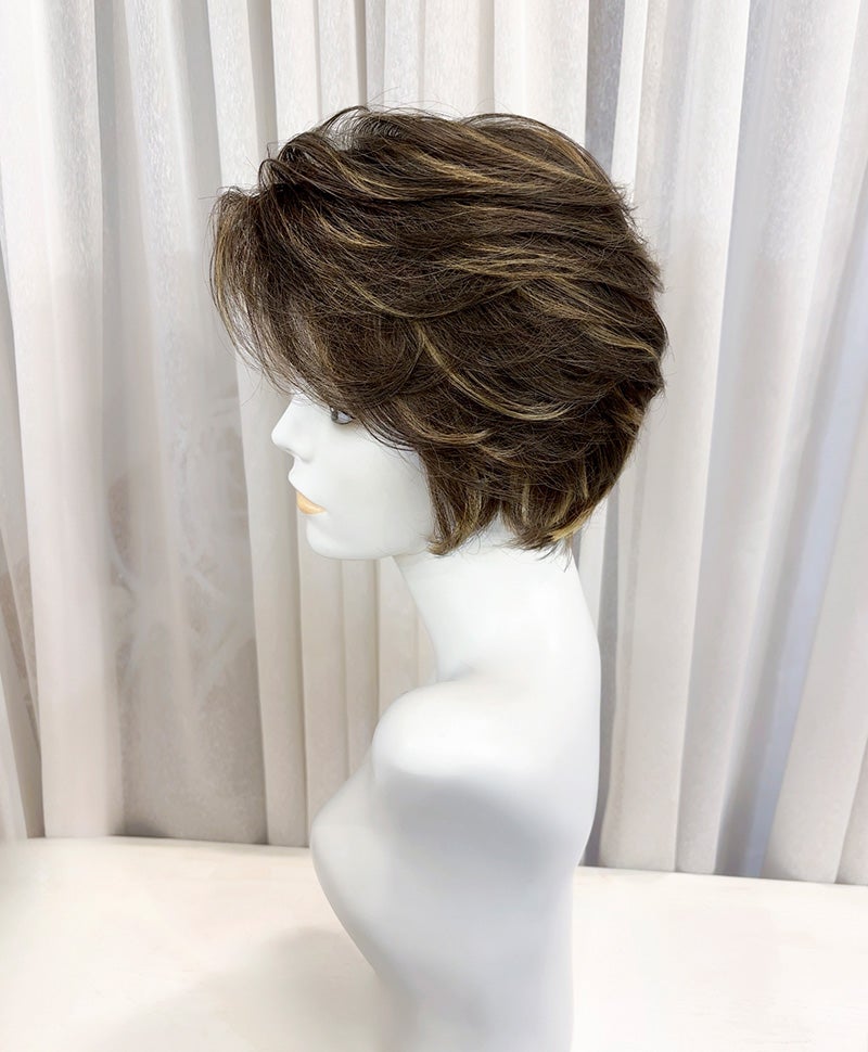 【WEB限定一点もの】手植えオールウィッグ【ショート】UMEDA-978-ZHM人毛ミックスハイメッシュ【梅田サロンカットウィッグ】Mサイズ