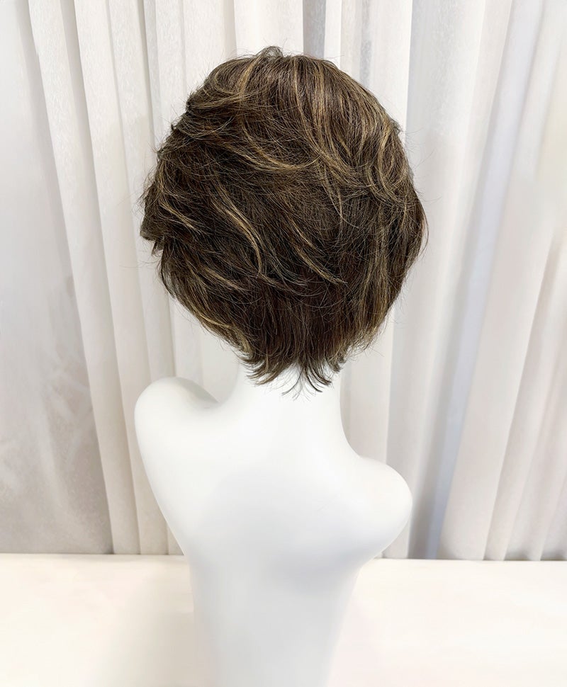 【WEB限定一点もの】手植えオールウィッグ【ショート】UMEDA-978-ZHM人毛ミックスハイメッシュ【梅田サロンカットウィッグ】Mサイズ