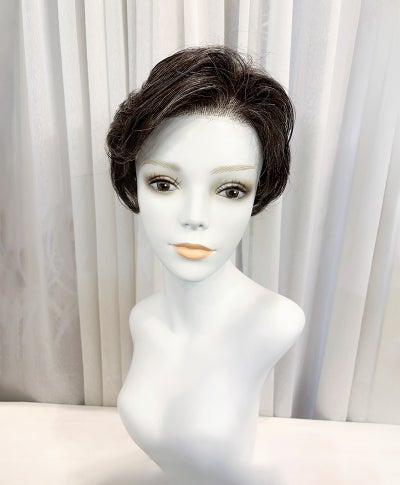 【WEB限定一点もの】手植えオールウィッグ【ショート】UMEDA-979-ZBGH人毛ミックスブラックグレイヘア【梅田サロンカットウィッグ】Mサイズ
