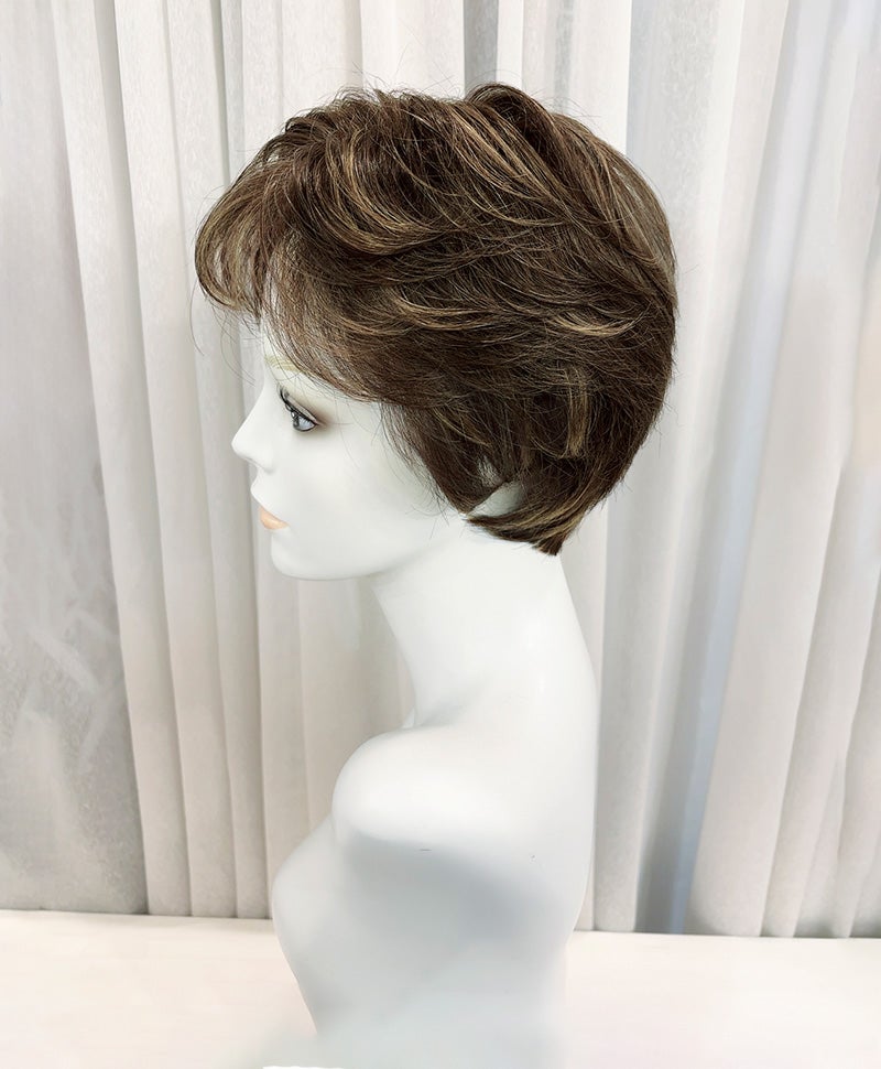 【WEB限定一点もの】手植えオールウィッグ【ショート】UMEDA-981-ZHM人毛ミックスハイメッシュ【梅田サロンカットウィッグ】Mサイズ