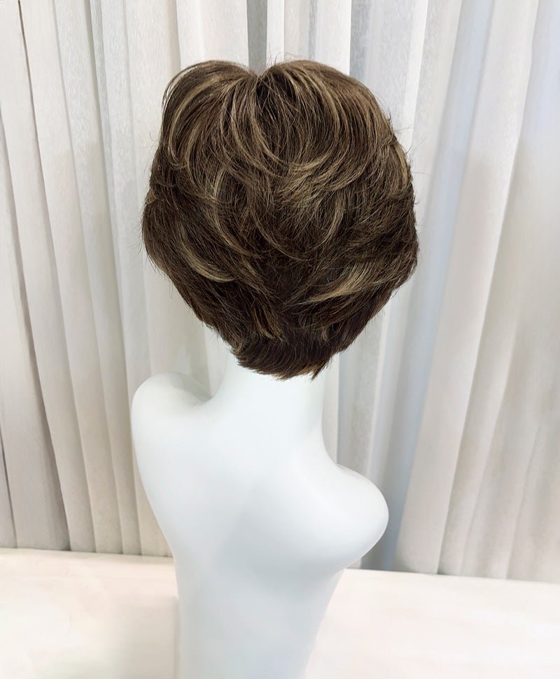 【WEB限定一点もの】手植えオールウィッグ【ショート】UMEDA-981-ZHM人毛ミックスハイメッシュ【梅田サロンカットウィッグ】Mサイズ