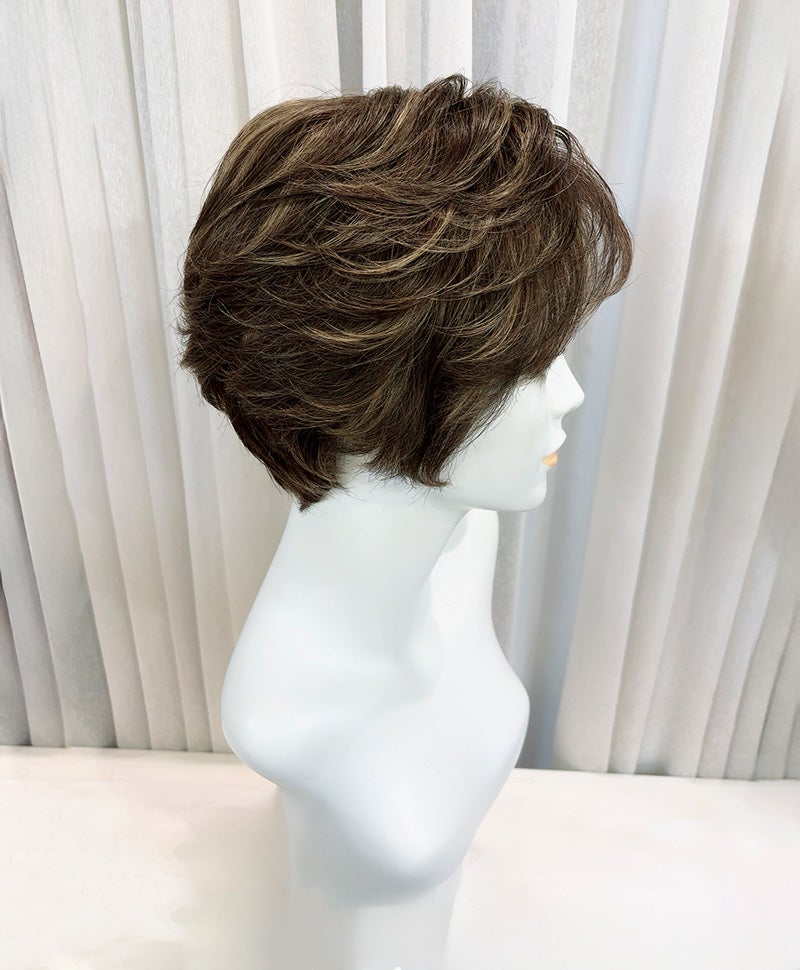 【WEB限定一点もの】手植えオールウィッグ【ショート】UMEDA-981-ZHM人毛ミックスハイメッシュ【梅田サロンカットウィッグ】Mサイズ