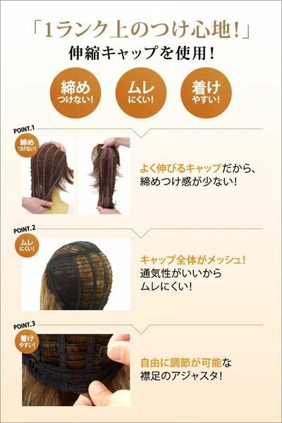 【ご好評につき再販決定！】★数量限定★オールウィッグ【ピュアストレート】A-683-TRB耐熱レッドブラウン　伸縮キャップ説明