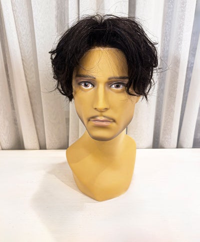 【WEB限定一点もの】メンズ手植えオールウィッグ【ショート】UMEDA-982-ZBK人毛ミックスブラック【梅田サロンカットウィッグ】