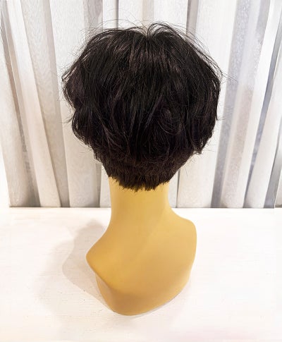 【WEB限定一点もの】メンズ手植えオールウィッグ【ショート】UMEDA-982-ZBK人毛ミックスブラック【梅田サロンカットウィッグ】
