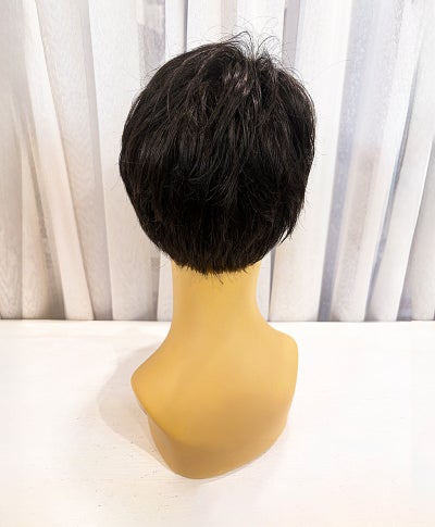 【WEB限定一点もの】メンズ手植えオールウィッグ【ショート】UMEDA-983-ZBK人毛ミックスブラック【梅田サロンカットウィッグ】