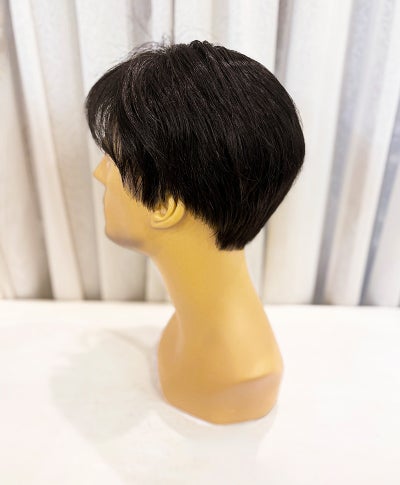 【WEB限定一点もの】メンズ手植えオールウィッグ【ショート】UMEDA-984-ZBK人毛ミックスブラック【梅田サロンカットウィッグ】
