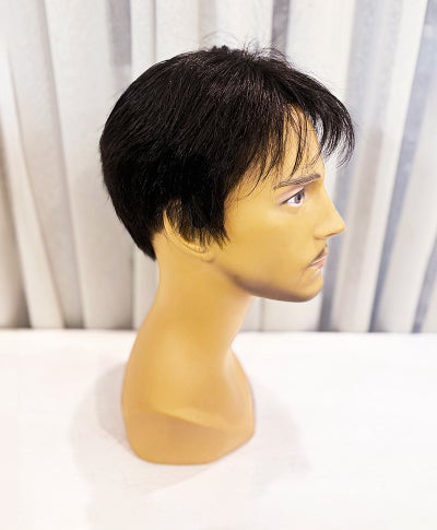 【WEB限定一点もの】メンズ手植えオールウィッグ【ショート】UMEDA-984-ZBK人毛ミックスブラック【梅田サロンカットウィッグ】