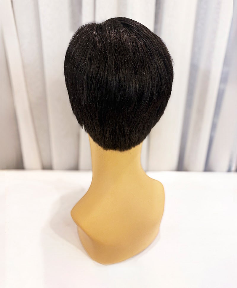  【WEB限定一点もの】メンズ手植えオールウィッグ【ショート】UMEDA-985-ZBK人毛ミックスブラック【梅田サロンカットウィッグ】